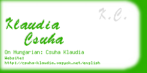 klaudia csuha business card